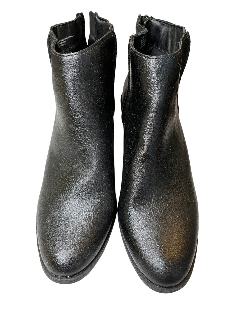 NWOB Dolcetta Black Faux Leather Heeled Back-Zip Ankle Booties Women's Size 9.5